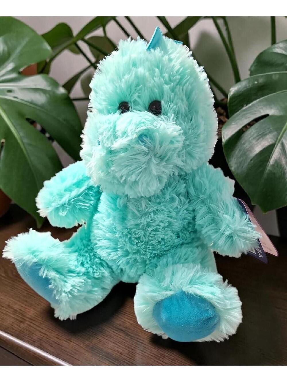 Kellytoy Aqua Plush Dinosaur Dragon Stuffed Animal Teal Blue Fluffy w/ Tags 12"